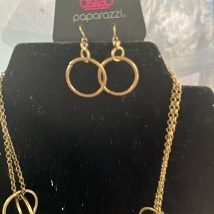 Gold sphere necklace and earrings!! Beautiful and the necklace is not long